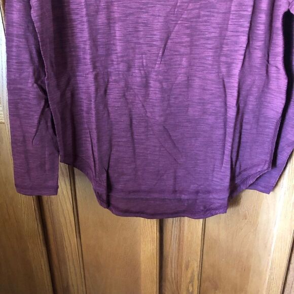 NWT Chaser Maroon Heather Slub Long Sleeve Top - S - Picture 4 of 11